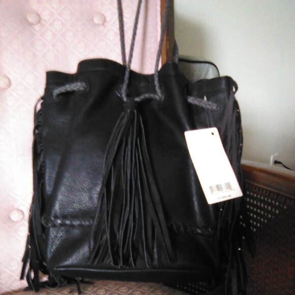 Big Buddha Fringe Gold Stud JDOOLE Black Bag NWT - Picture 2 of 12